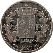 France 2 Francs Charles X 1829 BB KM# 725.3 2 F 1829 BB coin reverse France 2 Francs Charles X 1829 BB KM# 725.3 2 F 1829 BB coin reverse