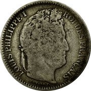 France 2 Francs Louis Philippe I 1832 D KM# 743.4 LOUIS PHILIPPE I ROI DES FRANÇAIS DOMARD. F. coin obverse