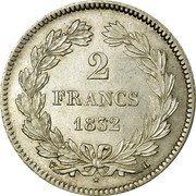 France 2 Francs Louis Philippe I 1832 H KM# 743.5 2 FRANCS 1832 H coin reverse France 2 Francs Louis Philippe I 1832 H KM# 743.5 2 FRANCS 1832 H coin reverse