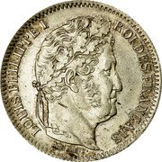 France 2 Francs Louis Philippe I 1847 K KM# 743.7 LOUIS PHILIPPE I ROI DES FRANCAIS DOMARD. F. coin obverse