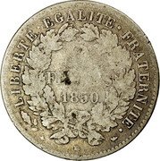 France 2 Francs Ceres 1850 BB KM# 760.2 LIBERTÉ ÉGALITÉ FRATERNITÉ 2 FRANCS 1850 BB coin reverse France 2 Francs Ceres 1850 BB KM# 760.2 LIBERTÉ ÉGALITÉ FRATERNITÉ 2 FRANCS 1850 BB coin reverse