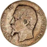 France 2 Francs Napoleon III 1856 BB Small mint mark KM# 780.2 NAPOLEON III EMPEREUR BARRE coin obverse France 2 Francs Napoleon III 1856 BB Small mint mark KM# 780.2 NAPOLEON III EMPEREUR BARRE coin obverse