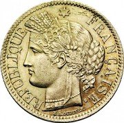 France 2 Francs Ceres 1870 K (s) KM# 816.2 REPUBLIQUE FRANÇAISE. CONCOR E.A.OUDINÉ.F. coin obverse