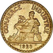 France 2 Francs Chambers of Commerce 1923 KM# 877 COMMERCE INDUSTRIE DOMARD 1921 INV coin reverse France 2 Francs Chambers of Commerce 1923 KM# 877 COMMERCE INDUSTRIE DOMARD 1921 INV coin reverse