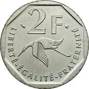 France 2 Francs 80th Anniversary of the Death of Georges Guynemer 1997 KM# 1187 2 F LIBERTÉ ÉGALITÉ FRATERNITÉ coin reverse France 2 Francs 80th Anniversary of the Death of Georges Guynemer 1997 KM# 1187 2 F LIBERTÉ ÉGALITÉ FRATERNITÉ coin reverse