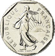 France 2 Francs The Sower 2001 Bee KM# 942.1 REPUBLIQUE FRANÇAISE D'APRÈS O.ROTY coin obverse France 2 Francs The Sower 2001 Bee KM# 942.1 REPUBLIQUE FRANÇAISE D'APRÈS O.ROTY coin obverse