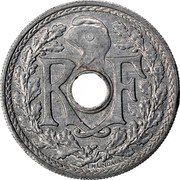 France 20 Centimes Phrygian Cap 1945 KM# 907.1 R F EM LINDAUER coin obverse France 20 Centimes Phrygian Cap 1945 KM# 907.1 R F EM LINDAUER coin obverse