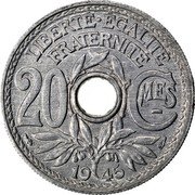 France 20 Centimes Phrygian Cap 1945 KM# 907.1 LIBERTE EGALITE FRATERNITE 20 CMES 1946 coin reverse France 20 Centimes Phrygian Cap 1945 KM# 907.1 LIBERTE EGALITE FRATERNITE 20 CMES 1946 coin reverse