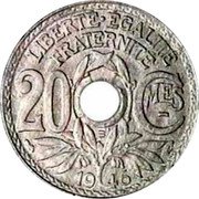France 20 Centimes R F EM LINDAUER 1946 B KM# 907.2 LIBERTE EGALITE FRATERNITE 20 CMES 1945 coin reverse France 20 Centimes R F EM LINDAUER 1946 B KM# 907.2 LIBERTE EGALITE FRATERNITE 20 CMES 1945 coin reverse
