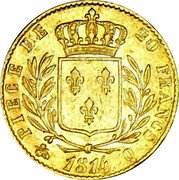 France 20 Francs Louis XVIII 1814 Q KM# 706.5 PIECE DE 20 FRANCS 1815 Q coin reverse France 20 Francs Louis XVIII 1814 Q KM# 706.5 PIECE DE 20 FRANCS 1815 Q coin reverse