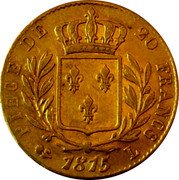 France 20 Francs Louis XVIII 1815 L KM# 706.4 PIECE DE 20 FRANCS 1815 L coin reverse France 20 Francs Louis XVIII 1815 L KM# 706.4 PIECE DE 20 FRANCS 1815 L coin reverse
