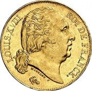 France 20 Francs Louis XVIII 1816 A KM# 712.1 LOUIS XVIII ROI DE FRANCE. MICHAUT F coin obverse France 20 Francs Louis XVIII 1816 A KM# 712.1 LOUIS XVIII ROI DE FRANCE. MICHAUT F coin obverse