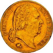 France 20 Francs Louis XVIII 1817 L KM# 712.5 LOUIS XVIII ROI DE FRANCE. MICHAUT F coin obverse
