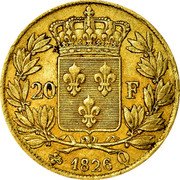 France 20 Francs Charles X 1826 Q KM# 726.2 20 F 1826 Q coin reverse France 20 Francs Charles X 1826 Q KM# 726.2 20 F 1826 Q coin reverse
