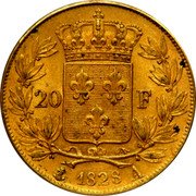 France 20 Francs Charles X 1828 A KM# 726.1 20 F 1825 A coin reverse France 20 Francs Charles X 1828 A KM# 726.1 20 F 1825 A coin reverse