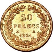 France 20 Francs Louis-Philippe I 1831 A KM# 746.1 20 FRANCS A 1831 coin reverse