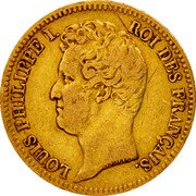 France 20 Francs Louis-Philippe I 1831 B KM# 746.2 LOUIS PHILIPPE I. ROI DE FRANÇAIS. TIOLIER coin obverse