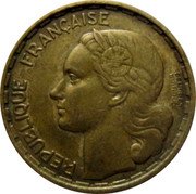France 20 Francs Marianne 1950 KM# 916.1 REPUBLIQUE FRANÇAISE GEORGES GUIRAUD coin obverse France 20 Francs Marianne 1950 KM# 916.1 REPUBLIQUE FRANÇAISE GEORGES GUIRAUD coin obverse