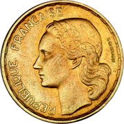France 20 Francs Marianne. Rooster 1951 B 4 plumes KM# 917.2 REPUBLIQUE FRANÇAISE GEORGES GUIRAUD coin obverse France 20 Francs Marianne. Rooster 1951 B 4 plumes KM# 917.2 REPUBLIQUE FRANÇAISE GEORGES GUIRAUD coin obverse