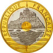 France 20 Francs Mont Saint Michel 1992 Proof KM# 1008.2b RÉPUBLIQUE FRANÇAISE coin obverse
