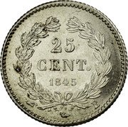 France 25 Centimes Louis Philippe I 1845 B KM# 755.2 25 CENT. 1845 B coin reverse France 25 Centimes Louis Philippe I 1845 B KM# 755.2 25 CENT. 1845 B coin reverse