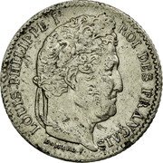 France 25 Centimes Louis Philippe I 1845 BB KM# 755.3 LOUIS PHILIPPE I ROI DES FRANÇAIS DOMARD.F. coin obverse France 25 Centimes Louis Philippe I 1845 BB KM# 755.3 LOUIS PHILIPPE I ROI DES FRANÇAIS DOMARD.F. coin obverse