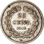 France 25 Centimes Louis Philippe I 1845 W KM# 755.5 25 CENT 1845 W coin reverse France 25 Centimes Louis Philippe I 1845 W KM# 755.5 25 CENT 1845 W coin reverse