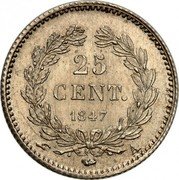 France 25 Centimes Louis Philippe I 1847 A KM# 755.1 25 CENT. 1848 A coin reverse France 25 Centimes Louis Philippe I 1847 A KM# 755.1 25 CENT. 1848 A coin reverse