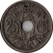France 25 Centimes Phrygian Cap 1916 KM# 867 LIBERTE EGALITE FRATERNITE 25 C MES 1917 coin reverse France 25 Centimes Phrygian Cap 1916 KM# 867 LIBERTE EGALITE FRATERNITE 25 C MES 1917 coin reverse