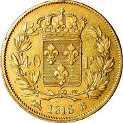 France 40 Francs Louis XVIII 1816 B KM# 713.2 40 F 1816 B coin reverse France 40 Francs Louis XVIII 1816 B KM# 713.2 40 F 1816 B coin reverse
