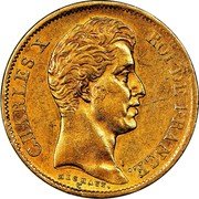 France 40 Francs Charles X 1830 A KM# 721.1 CHARLES X ROI DE FRANCE. coin obverse