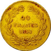 France 40 Francs Louis Philippe I 1834 L KM# 747.3 40 FRANCS 1834 L coin reverse France 40 Francs Louis Philippe I 1834 L KM# 747.3 40 FRANCS 1834 L coin reverse