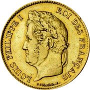 France 40 Francs Louis Philippe I 1838 A KM# 747.1 40 FRANCS 1831 A coin reverse