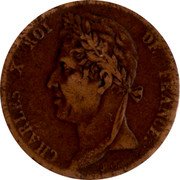 France 5 Centimes Charles X 1827 H KM# 10.2 CHARLES X ROI DE FRANCE. NP. TIOLIER coin obverse France 5 Centimes Charles X 1827 H KM# 10.2 CHARLES X ROI DE FRANCE. NP. TIOLIER coin obverse