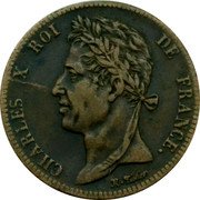 France 5 Centimes Charles X 1829 A KM# 10.1 CHARLES X ROI DE FRANCE. NP. TIOLIER coin obverse France 5 Centimes Charles X 1829 A KM# 10.1 CHARLES X ROI DE FRANCE. NP. TIOLIER coin obverse