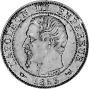 France 5 Centimes Napoleon III 1853 (w) KM# M23b NAPOLEON III EMPEREUR BARRE 1853 coin obverse France 5 Centimes Napoleon III 1853 (w) KM# M23b NAPOLEON III EMPEREUR BARRE 1853 coin obverse