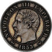 France 5 Centimes Napoleon III 1853 (w) KM# M23a NAPOLEON III EMPEREUR BARRE 1853 coin obverse France 5 Centimes Napoleon III 1853 (w) KM# M23a NAPOLEON III EMPEREUR BARRE 1853 coin obverse