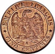France 5 Centimes Napoleon III 1864 K KM# 797.3 EMPIRE FRANÇAIS K CINQ CENTIMES coin reverse France 5 Centimes Napoleon III 1864 K KM# 797.3 EMPIRE FRANÇAIS K CINQ CENTIMES coin reverse