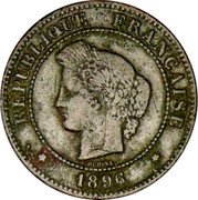 France 5 Centimes Ceres 1896 A (torch) KM# 821.1 REPUBLIQUE FRANÇAISE OUDINÉ 1896 coin obverse France 5 Centimes Ceres 1896 A (torch) KM# 821.1 REPUBLIQUE FRANÇAISE OUDINÉ 1896 coin obverse