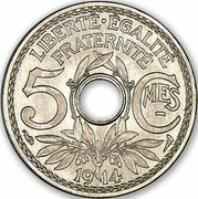 France 5 Centimes Phrygian Cap 1914 KM# 865 LIBERTÉ ÉGALITÉ FRATERNITÉ 5 CMES 1914 coin reverse France 5 Centimes Phrygian Cap 1914 KM# 865 LIBERTÉ ÉGALITÉ FRATERNITÉ 5 CMES 1914 coin reverse