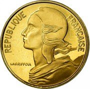 France 5 Centimes Liberty 1996 KM# 933 REPUBLIQUE FRANÇAISE LAGRIFFOUL coin obverse France 5 Centimes Liberty 1996 KM# 933 REPUBLIQUE FRANÇAISE LAGRIFFOUL coin obverse