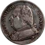 France 5 Francs Louis XVIII 1814 M KM# 702.9 LOUIS XVIII ROI DE FRANCE. TIOLIER F. coin obverse France 5 Francs Louis XVIII 1814 M KM# 702.9 LOUIS XVIII ROI DE FRANCE. TIOLIER F. coin obverse