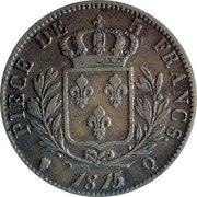 France 5 Francs Louis XVIII 1815 KM# 702.11 PIECE DE 5 FRANCS. 1814 Q coin reverse France 5 Francs Louis XVIII 1815 KM# 702.11 PIECE DE 5 FRANCS. 1814 Q coin reverse