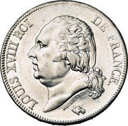 France 5 Francs Louis XVIII 1822 B KM# 711.2 LOUIS XVIII ROI DE FRANCE. MICHAUT F. coin obverse France 5 Francs Louis XVIII 1822 B KM# 711.2 LOUIS XVIII ROI DE FRANCE. MICHAUT F. coin obverse