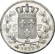 France 5 Francs Louis XVIII 1822 B KM# 711.2 5 F 1822 B coin reverse France 5 Francs Louis XVIII 1822 B KM# 711.2 5 F 1822 B coin reverse