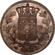 France 5 Francs Louis XVIII 1823 L KM# 711.8 5 F 1823 L coin reverse France 5 Francs Louis XVIII 1823 L KM# 711.8 5 F 1823 L coin reverse