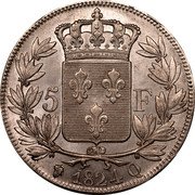France 5 Francs Louis XVIII 1824 Q KM# 711.11 5 F 1824 Q coin reverse France 5 Francs Louis XVIII 1824 Q KM# 711.11 5 F 1824 Q coin reverse