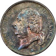 France 5 Francs Louis XVIII 1824 W KM# 711.13 LOUIS XVIII ROI DE FRANCE. MICHAUT F. coin obverse France 5 Francs Louis XVIII 1824 W KM# 711.13 LOUIS XVIII ROI DE FRANCE. MICHAUT F. coin obverse