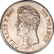 France 5 Francs Charles X 1825 A KM# 720.1 CHARLES X ROI DE FRANCE. MICHAUT. coin obverse