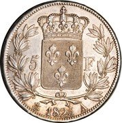 France 5 Francs Charles X 1825 A KM# 720.1 5 F 1825 A coin reverse